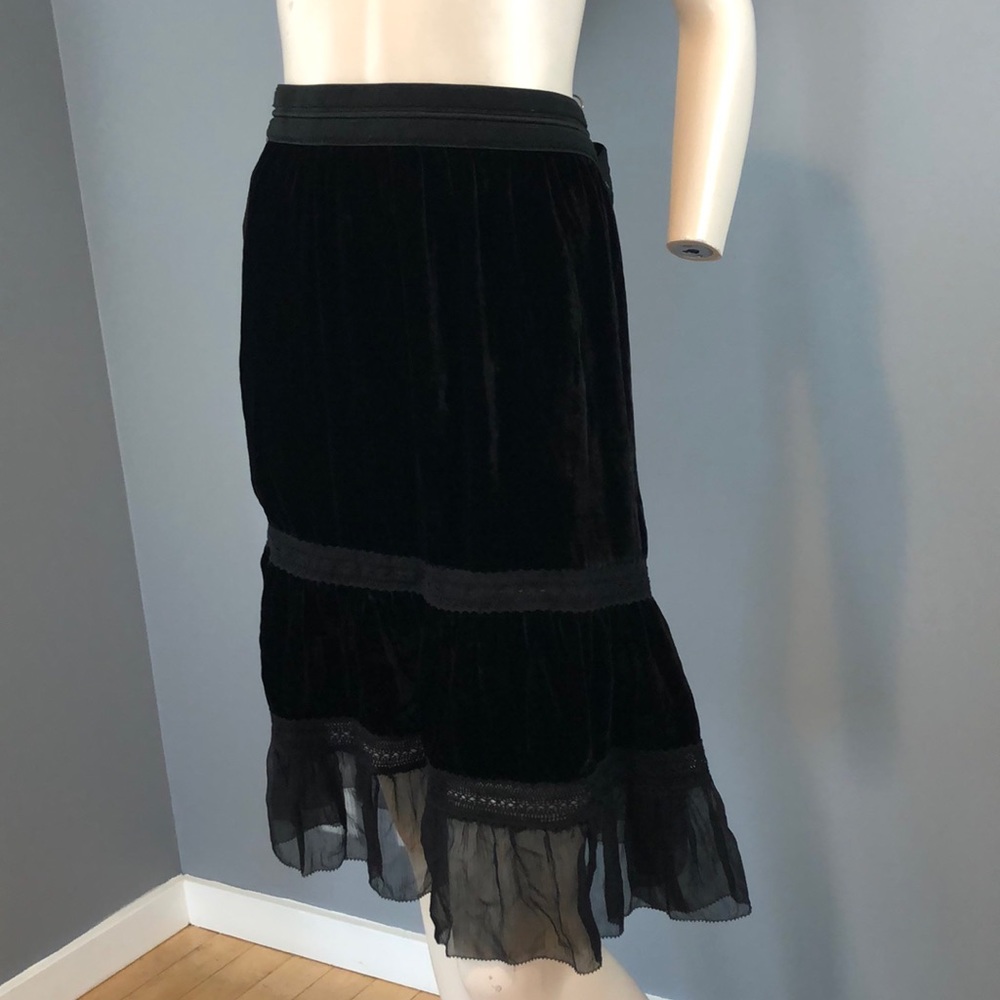 NWT Elie Tahari Black Velvet Skirt Sz LG - Picture 6 of 8